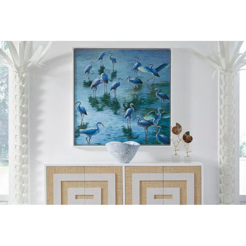 White Lacquered Iron Palm Tree Sculpture - LOOMLAN - Statues & Sculptures