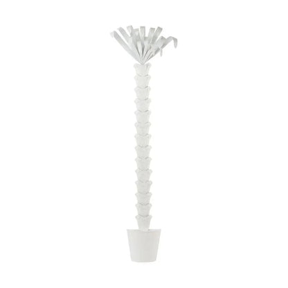 White Lacquered Iron Palm Tree Sculpture - LOOMLAN - Statues & Sculptures