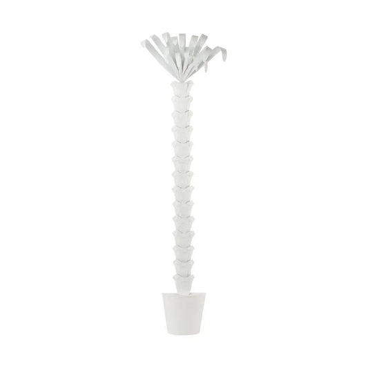 White Lacquered Iron Palm Tree Sculpture - LOOMLAN - Statues & Sculptures