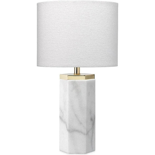White Marble Iron Lexi Table Lamp - LOOMLAN - Jamie Young - Table Lamps