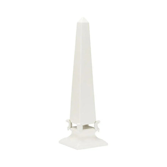 White Neoclassical Obelisk Sculpture - LOOMLAN - Chelsea House - Statues & Sculptures