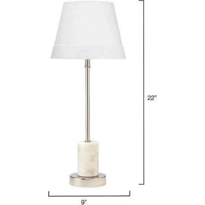 White Nickel Marble Iron Darcey Table Lamp - LOOMLAN - Jamie Young - Table Lamps