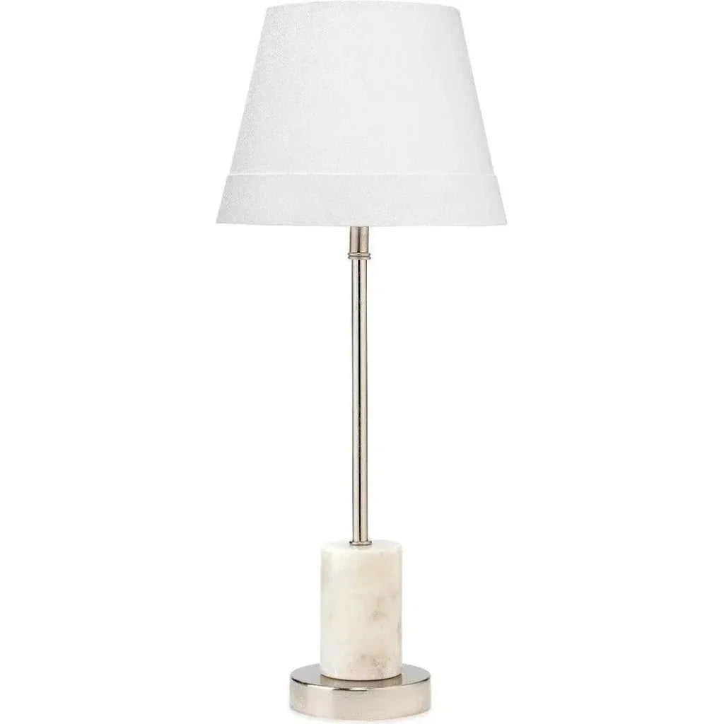 White Nickel Marble Iron Darcey Table Lamp - LOOMLAN - Jamie Young - Table Lamps