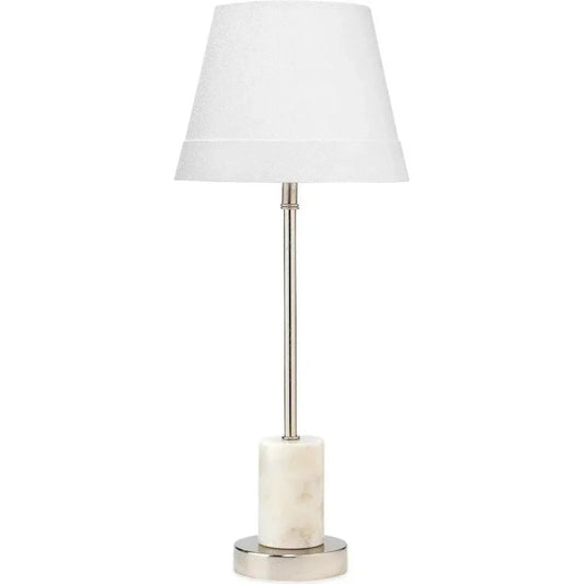 White Nickel Marble Iron Darcey Table Lamp - LOOMLAN - Jamie Young - Table Lamps