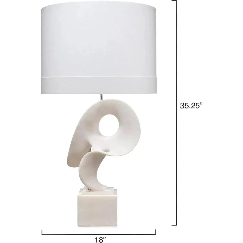 White Polyresin Obscure Table Lamp - LOOMLAN - Jamie Young - Table Lamps