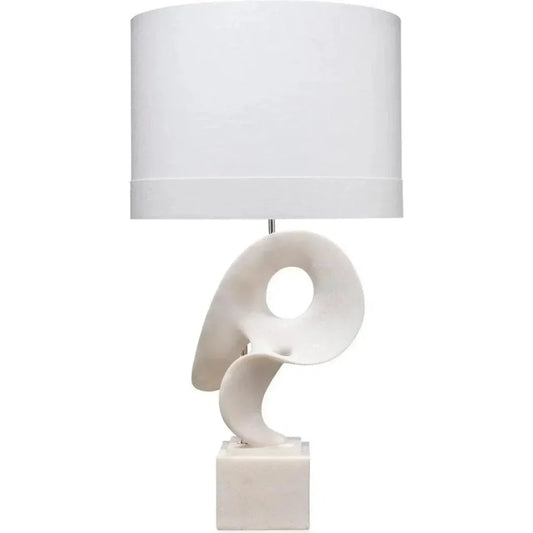 White Polyresin Obscure Table Lamp - LOOMLAN - Jamie Young - Table Lamps