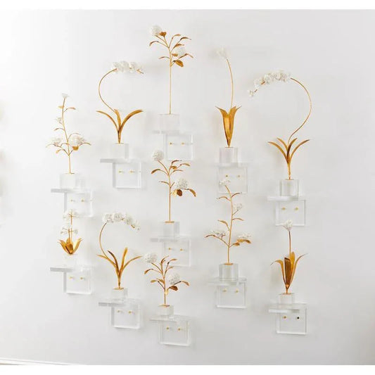 White Porcelain Hydrangea On Stand Sculpture - LOOMLAN - Chelsea House - Statues & Sculptures