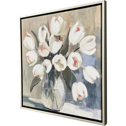Paragon White Tulips White Canvas Art