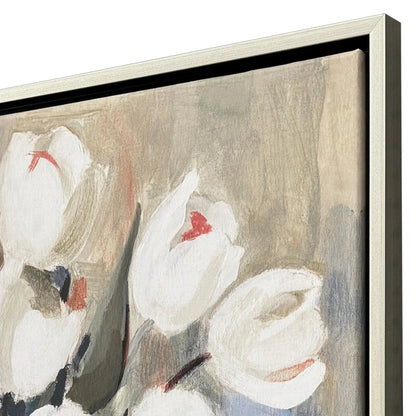 Paragon White Tulips White Canvas Art