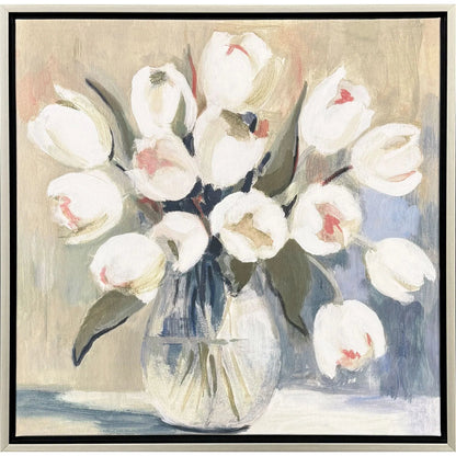 Paragon White Tulips White Canvas Art