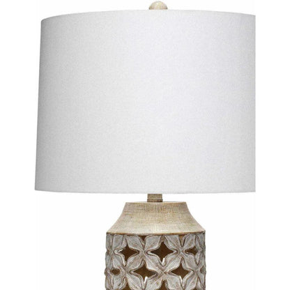 White Wash Resin Flora Table Lamp - LOOMLAN - Jamie Young - Table Lamps