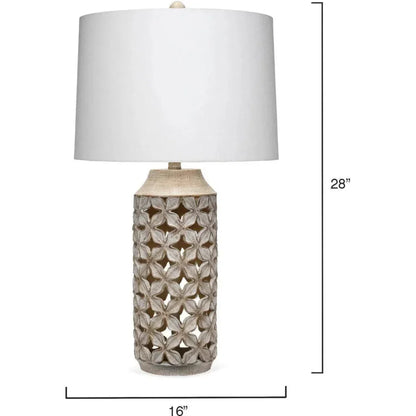 White Wash Resin Flora Table Lamp - LOOMLAN - Jamie Young - Table Lamps