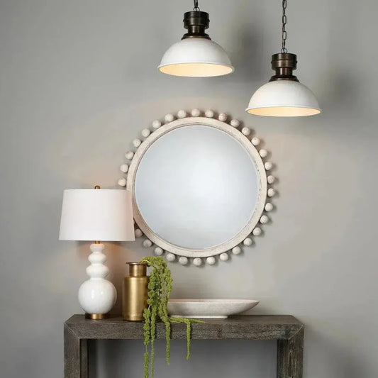 White Washed Fir Wood Brighton Wall Mirror - LOOMLAN - Jamie Young - Wall Mirrors