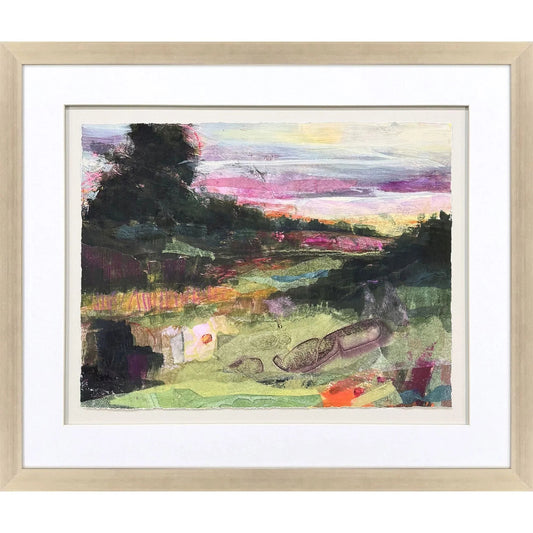 Wilderness III Wood Frame Green Canvas Art