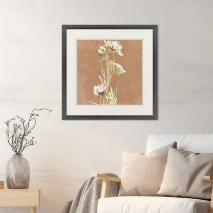 Wildflowers Wood Frame White Canvas Art