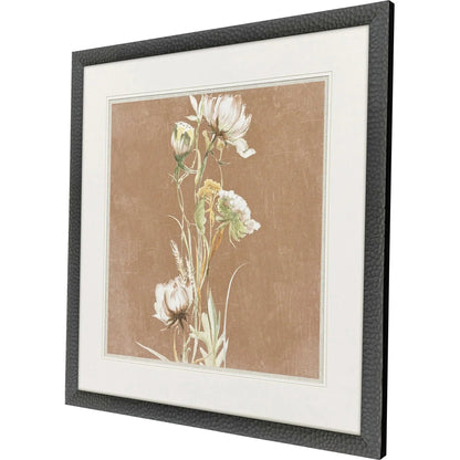 Wildflowers Wood Frame White Canvas Art
