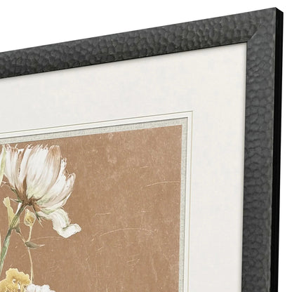 Wildflowers Wood Frame White Canvas Art