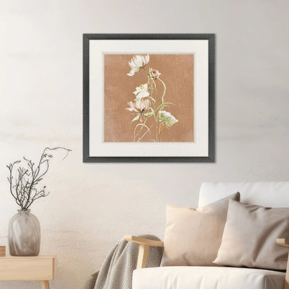 Wildflowers Wood Frame White Canvas Art