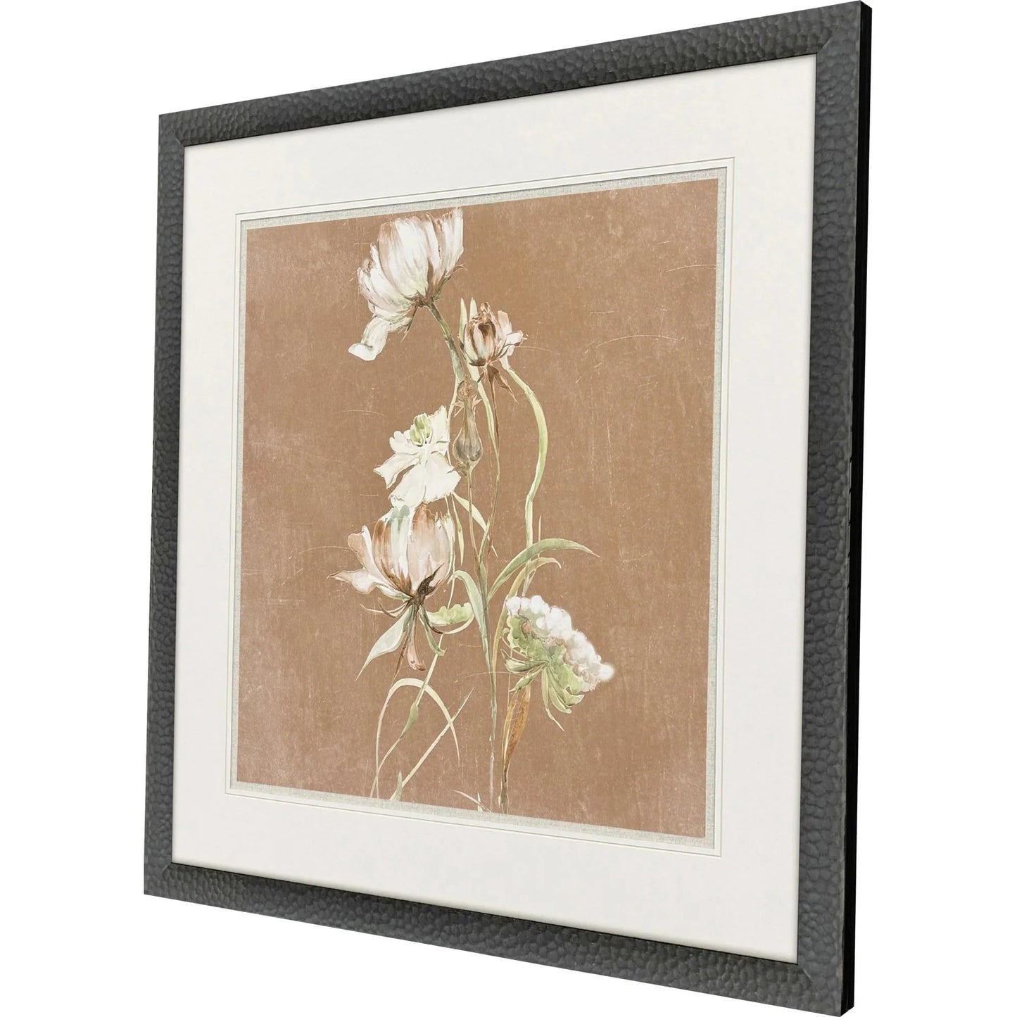 Wildflowers Wood Frame White Canvas Art