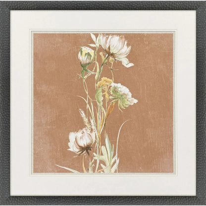 Wildflowers Wood Frame White Canvas Art