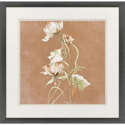 Wildflowers Wood Frame White Canvas Art