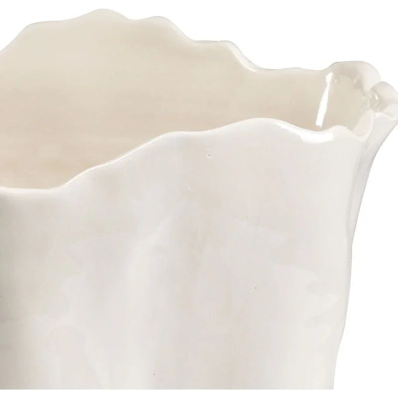 Willow White Glazed Italian Ceramic Vase - LOOMLAN - Chelsea House - Vases & Jars