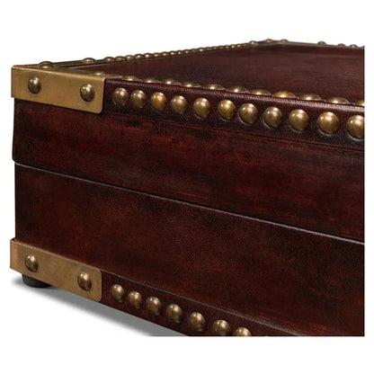 Winchester Box Leather Decorative Box - LOOMLAN - Sarreid - Boxes & Bowls