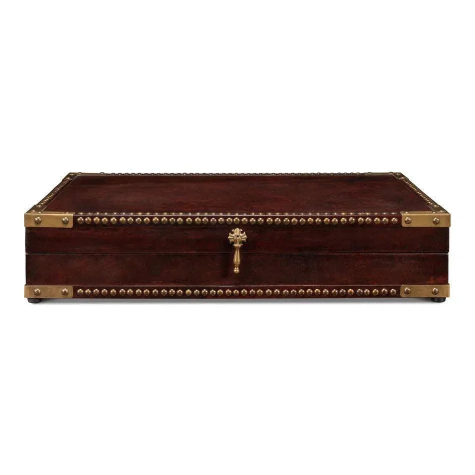 Winchester Box Leather Decorative Box - LOOMLAN - Sarreid - Boxes & Bowls