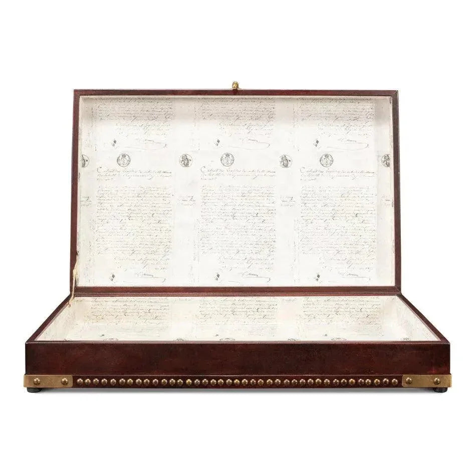 Winchester Box Leather Decorative Box - LOOMLAN - Sarreid - Boxes & Bowls