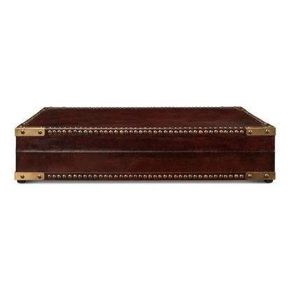 Winchester Box Leather Decorative Box - LOOMLAN - Sarreid - Boxes & Bowls