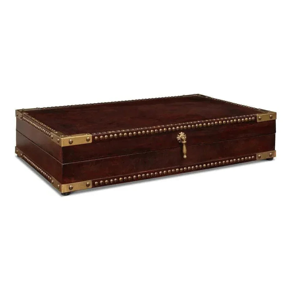 Winchester Box Leather Decorative Box - LOOMLAN - Sarreid - Boxes & Bowls