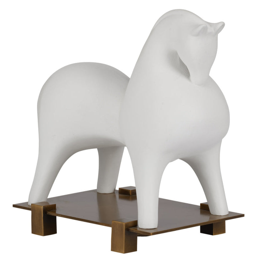 Windstride White Ceramic Sculpture