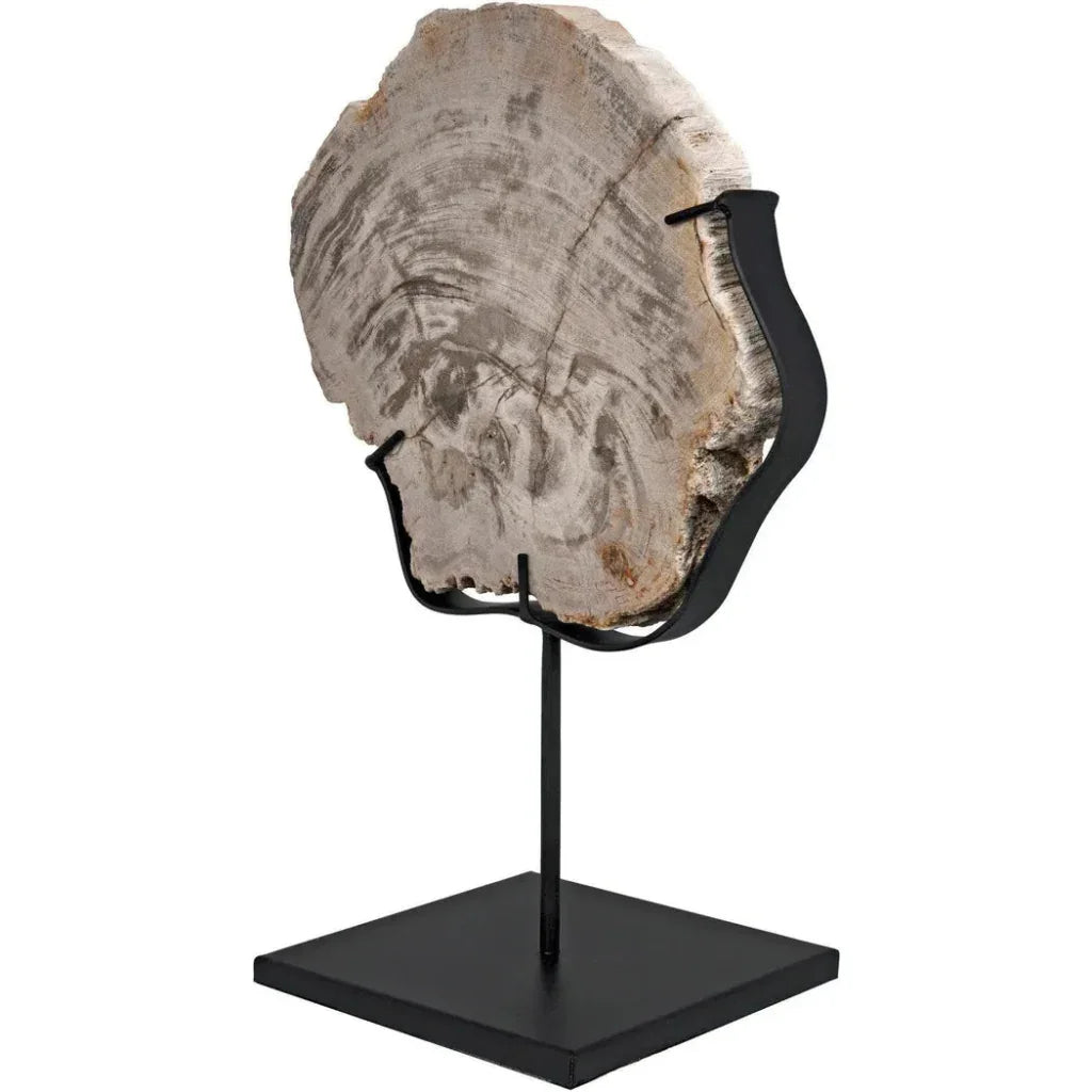 Wood Fossil With Stand Sculpture