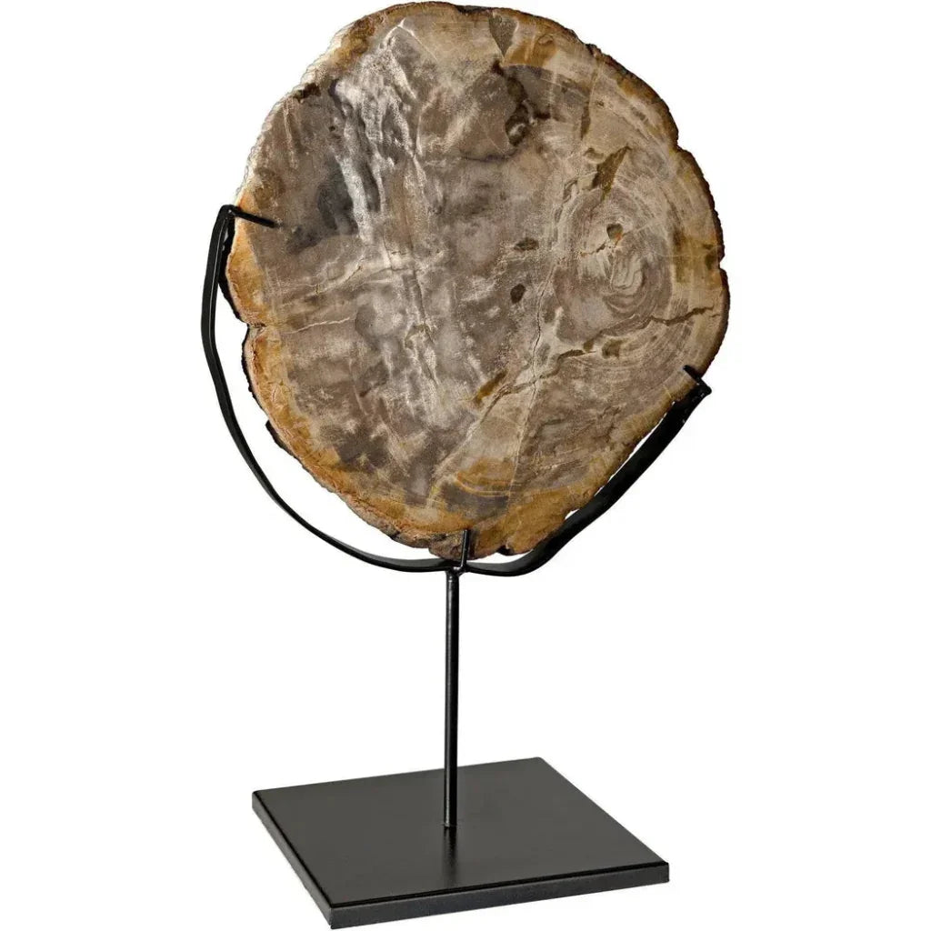 Wood Fossil With Stand Sculpture
