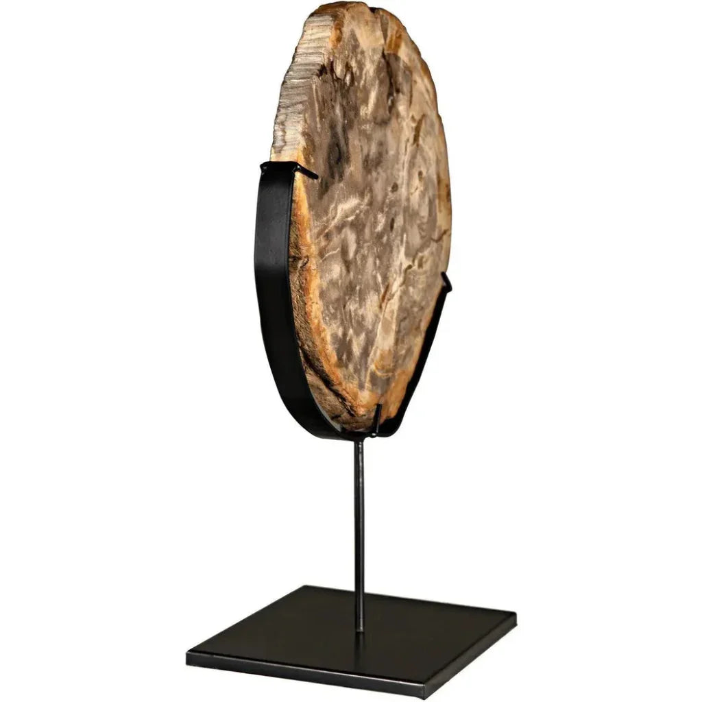 Wood Fossil With Stand Sculpture