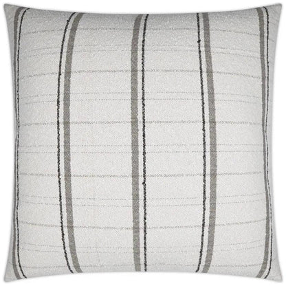 Wooly Bully Snow Stripes White Grey Large Throw Pillow - LOOMLAN - D.V. Kap - Throw Pillows