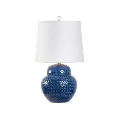 Wrightsville Textured Blue Glazed Ceramic Table Lamp - LOOMLAN - Chelsea House - Table Lamps