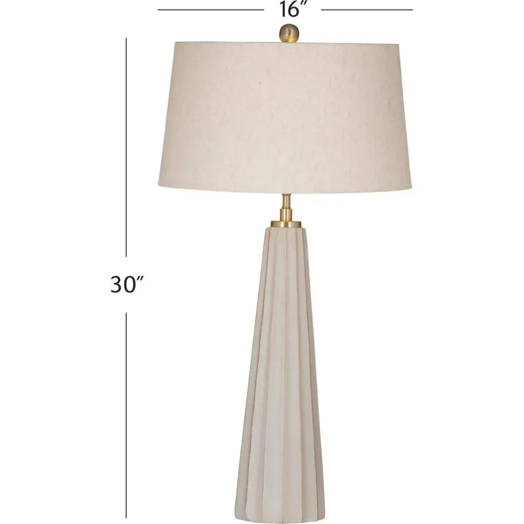Wythe White Ceramic Table Lamp - LOOMLAN - Bassett Mirror - Table Lamps