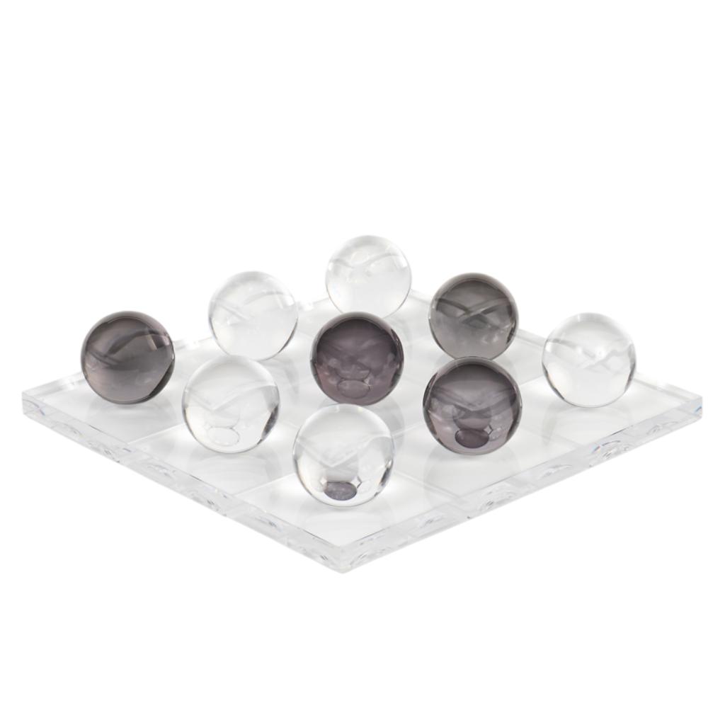 Luho Design House Xavier Clear Acrylic Tic-Tac-Toe Set