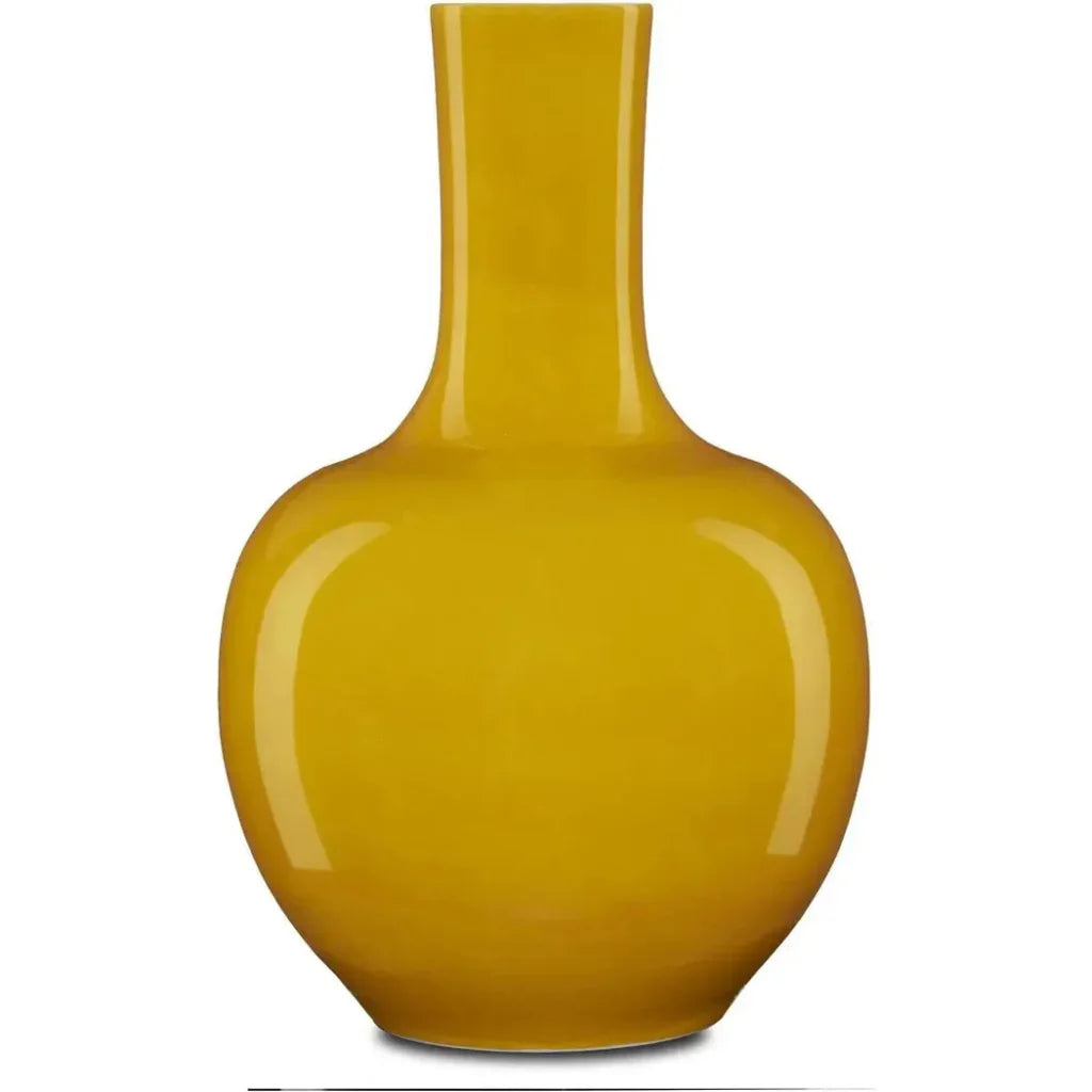 Yellow Imperial Yellow Long Neck Vase - LOOMLAN - Currey & Co - Vases & Jars