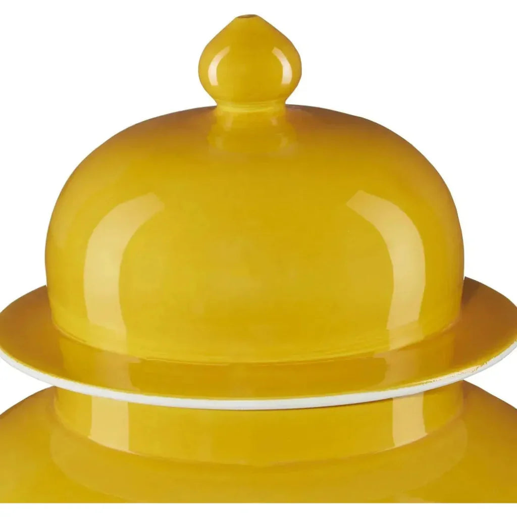 Yellow Imperial Yellow Temple Jar - LOOMLAN - Currey & Co - Vases & Jars