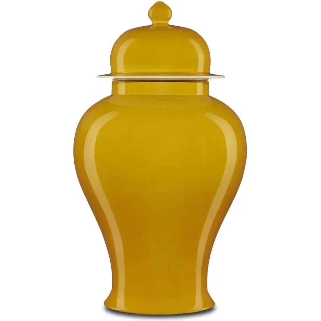 Yellow Imperial Yellow Temple Jar - LOOMLAN - Currey & Co - Vases & Jars