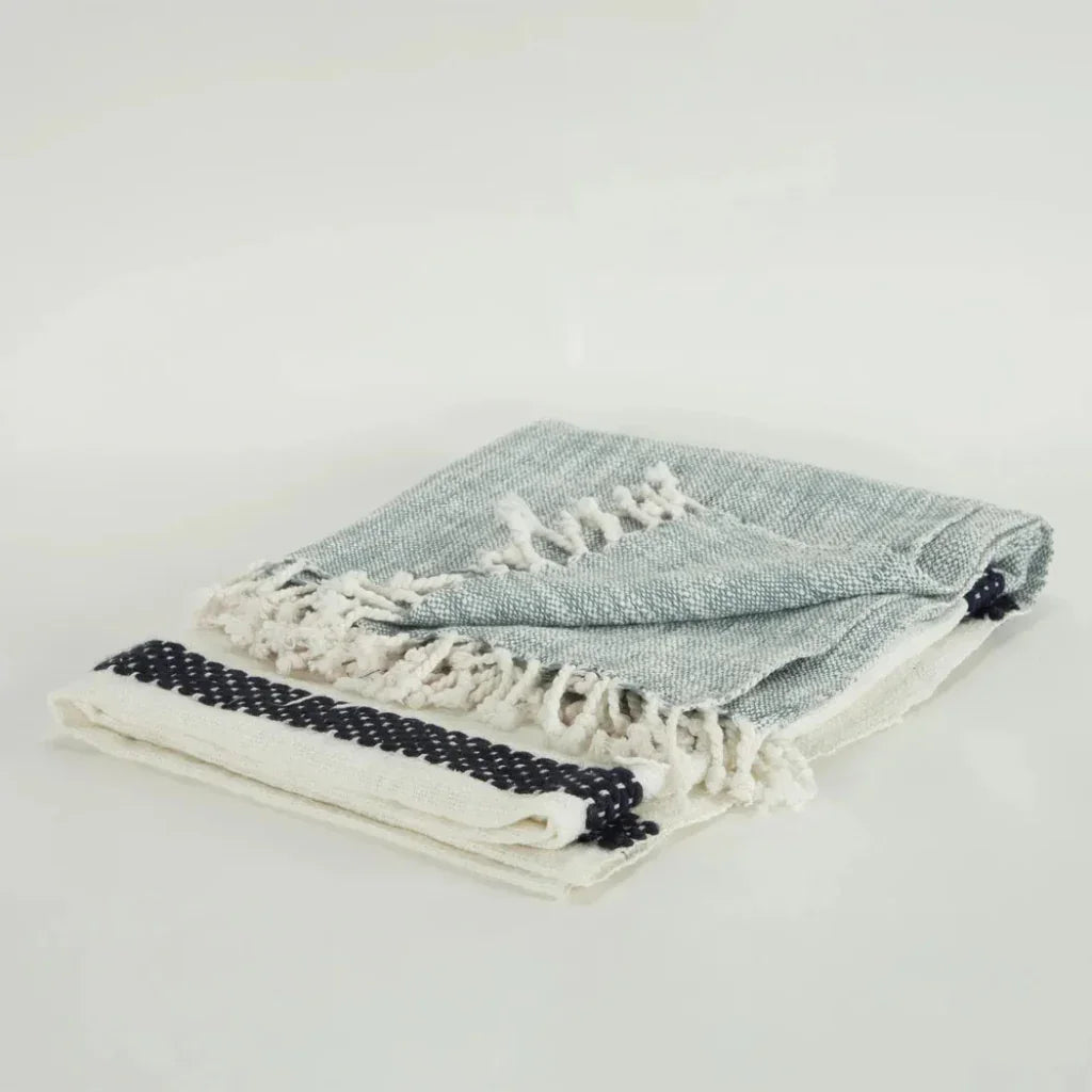 Zack Color Block Cotton Throw Blanket - LOOMLAN - LOOMLAN - Throw Blankets