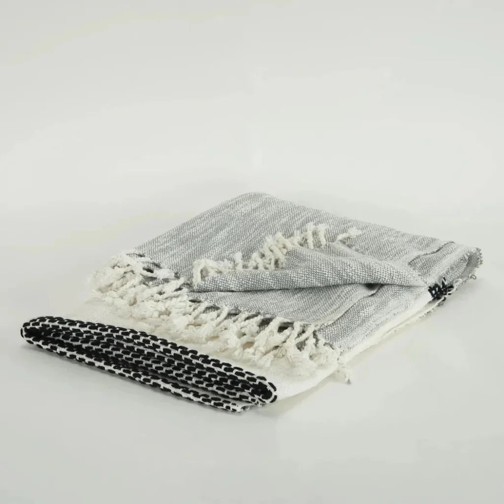 Zack Color Block Cotton Throw Blanket - LOOMLAN - LOOMLAN - Throw Blankets