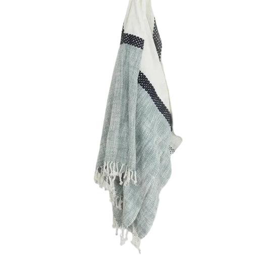LOOMLAN Zack Color Block Cotton Throw Blanket