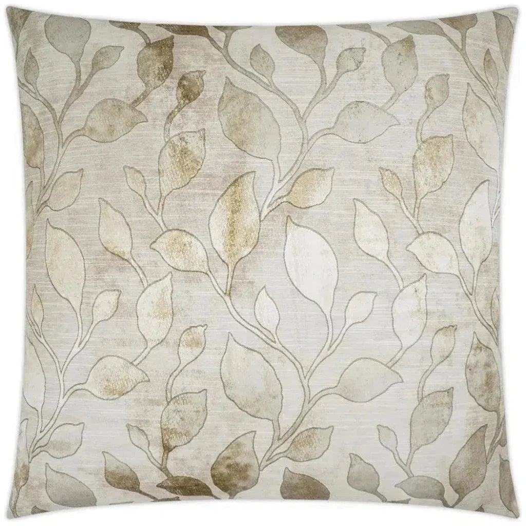 D.V. Kap Zafra Glam Floral Gold Taupe Large Throw Pillow Insert