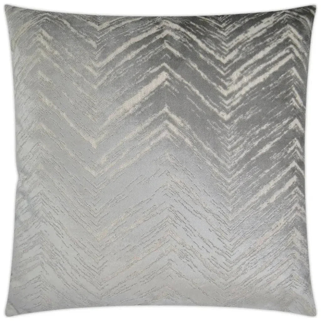 Zermatt Silver Chevron Silver Large Throw Pillow Insert - LOOMLAN - D.V. Kap - Throw Pillows