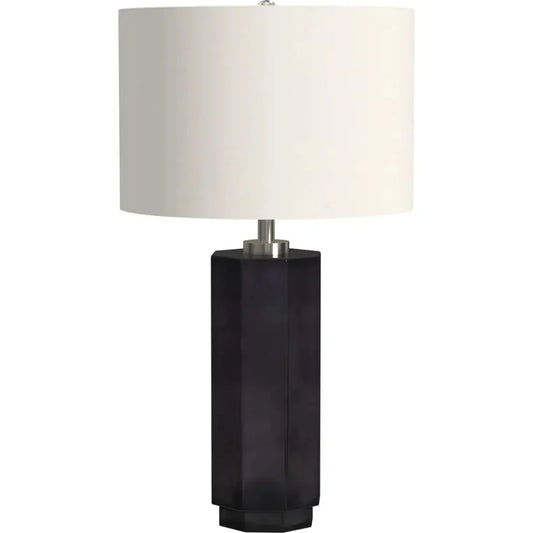Zeus Glass Smoke Grey Table Lamp - LOOMLAN - Bassett Mirror - Table Lamps