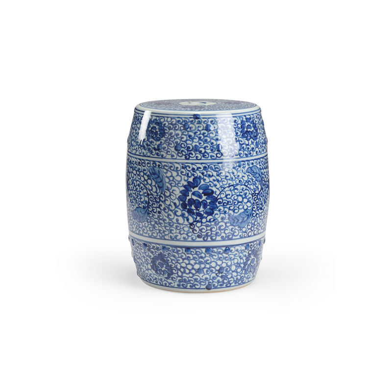 Chelsea House Zue Hand-Painted Blue Ceramic Outdoor Garden Stool
