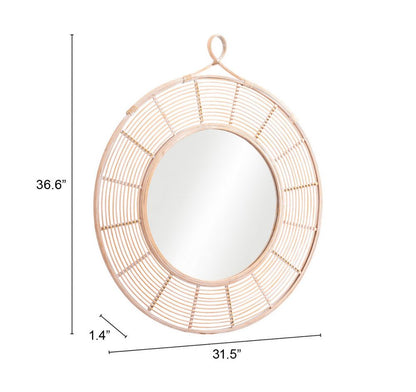 Lobo Painted Rattan Frame Wall Mirror -- view 6